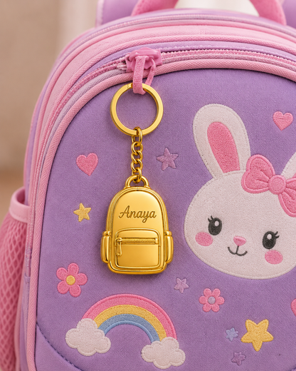 Personalised Bag Keychain with Parent's Phone Number