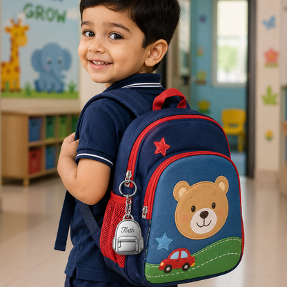 Personalised Bag Keychain with Parent's Phone Number